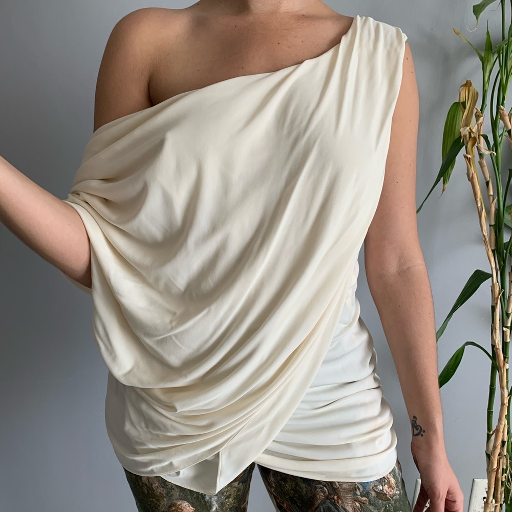 Stunning Draped Alexander Wang cream Top